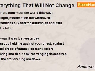 Amberlee Carter - Everything That Will Not Change