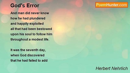 Herbert Nehrlich - God's Error