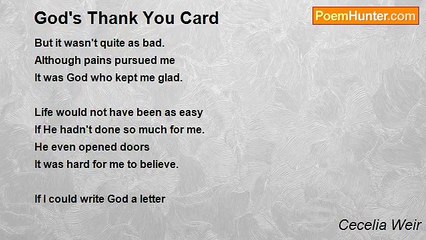 Cecelia Weir - God's Thank You Card