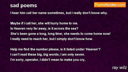 ray wilz - sad poems