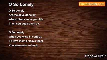 Cecelia Weir - O So Lonely