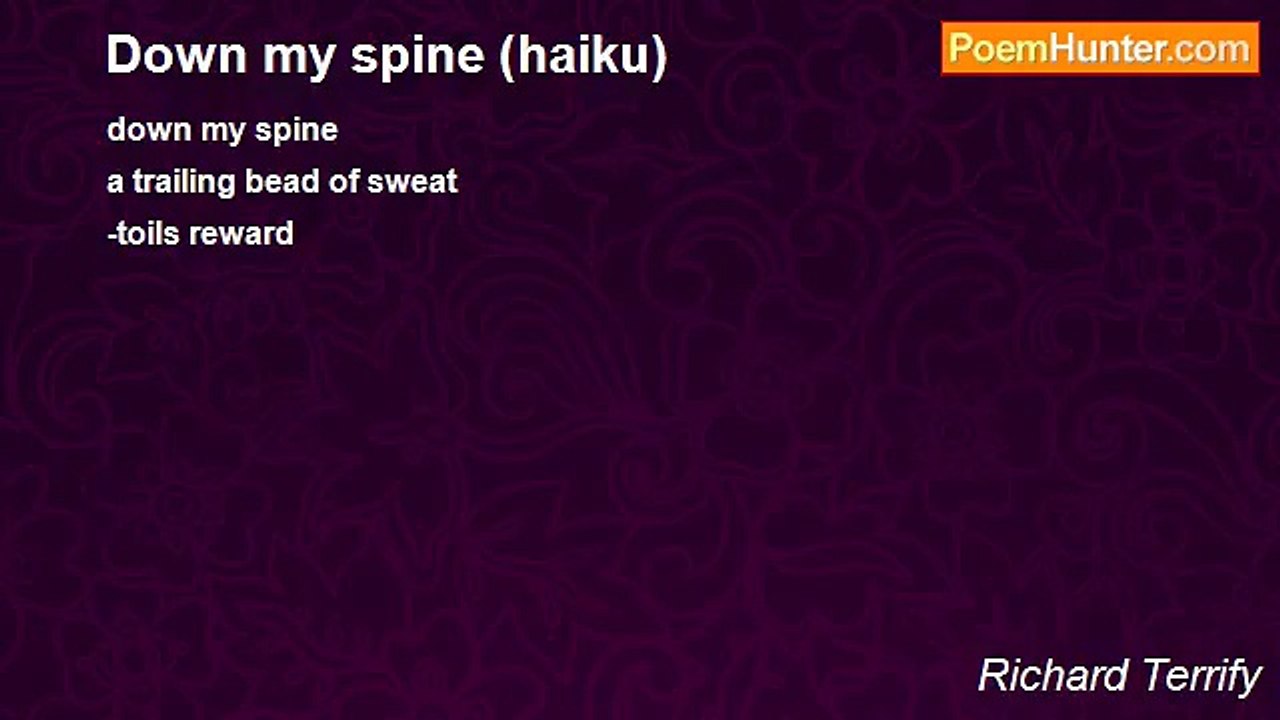 Richard Terrify - Down my spine (haiku)