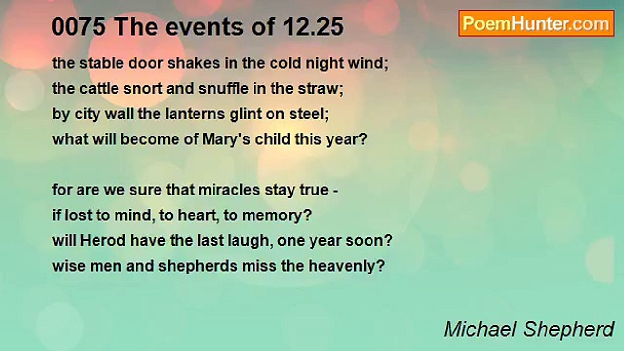 Michael Shepherd - 0075 The events of 12.25