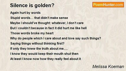 Melissa Koeman - Silence is golden?