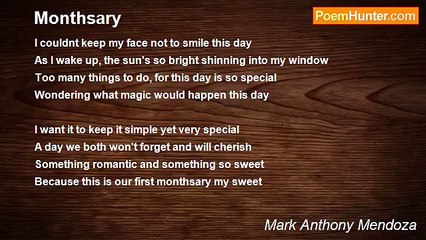 Mark Anthony Mendoza - Monthsary