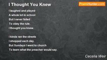 Cecelia Weir - I Thought You Knew