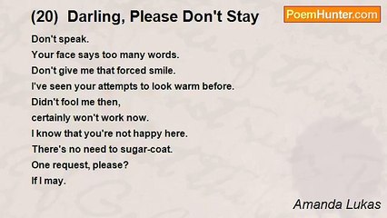 Amanda Lukas - (20)  Darling, Please Don't Stay