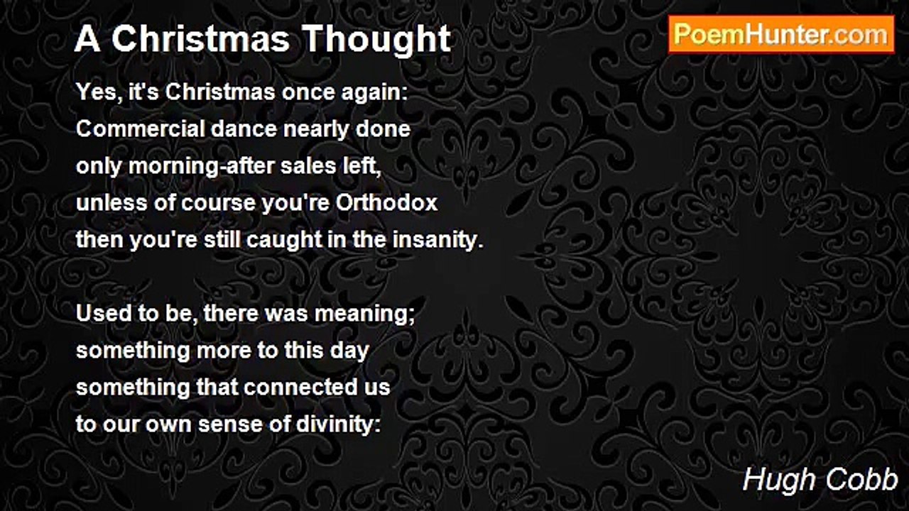 Hugh Cobb - A Christmas Thought