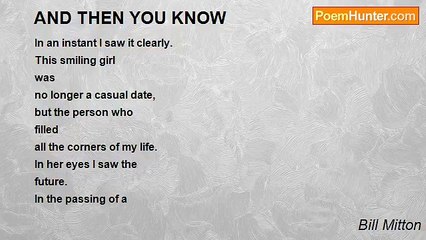 Bill Mitton - AND THEN YOU KNOW