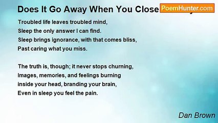 Dan Brown - Does It Go Away When You Close Your Eyes?