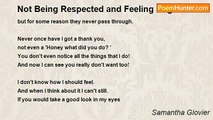 Samantha Glovier - Not Being Respected and Feeling Neglected