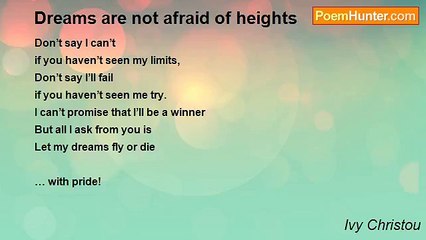 Ivy Christou - Dreams are not afraid of heights