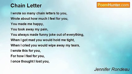 Jennifer Rondeau - Chain Letter