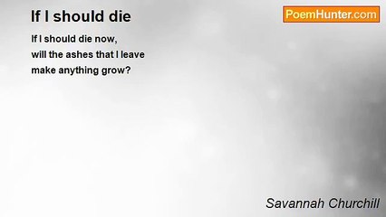 Savannah Churchill - If I should die