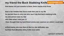 carolyn williams - my friend the Back Stabbing Knife (and your friend too)