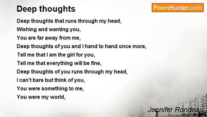 Jennifer Rondeau - Deep thoughts