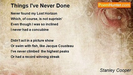 Stanley Cooper - Things I've Never Done