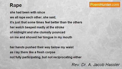 Rev. Dr. A. Jacob Hassler - Rape