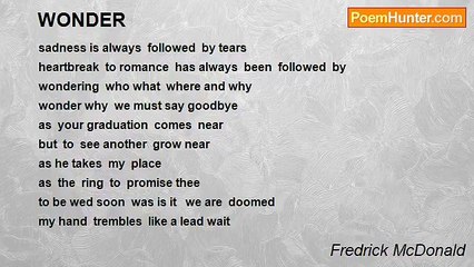 Fredrick McDonald - WONDER