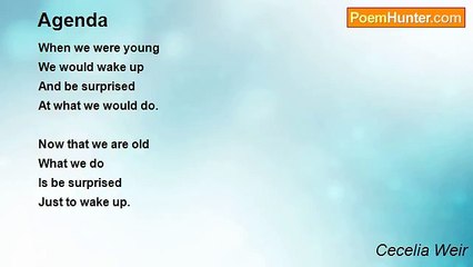 Cecelia Weir - Agenda