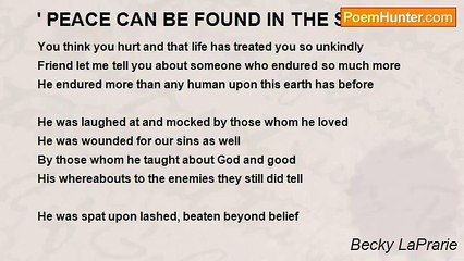 Becky LaPrarie - ' PEACE CAN BE FOUND IN THE STORM'