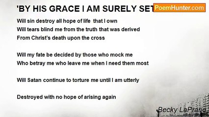 Becky LaPrarie - 'BY HIS GRACE I AM SURELY SET FREE'