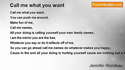Jennifer Rondeau - Call me what you want