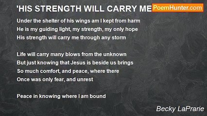 Becky LaPrarie - 'HIS STRENGTH WILL CARRY ME THROUGH'