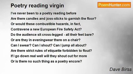 Dave Birss - Poetry reading virgin