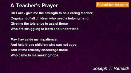 Joseph T. Renaldi - A Teacher's Prayer