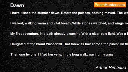 Arthur Rimbaud - Dawn