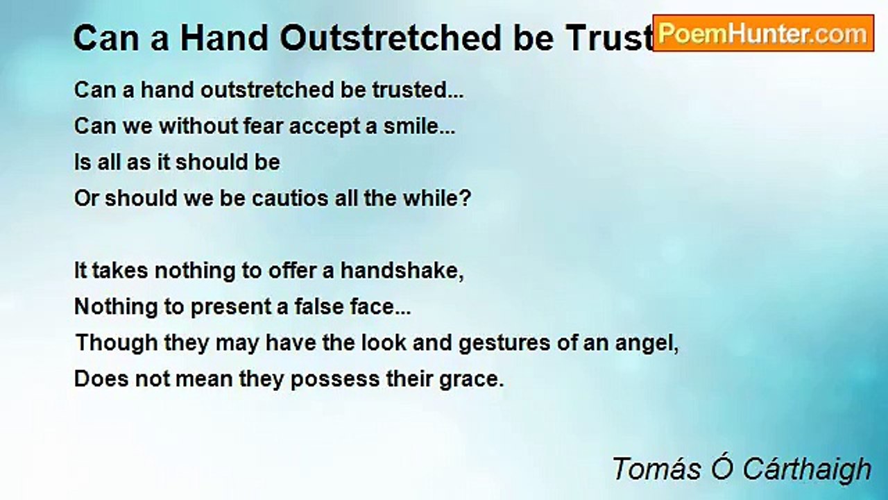 Tomás Ó Cárthaigh - Can a Hand Outstretched be Trusted?