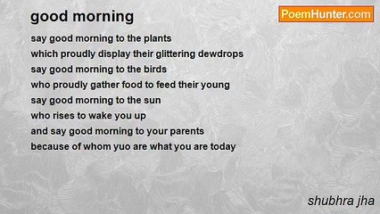 shubhra jha - good morning