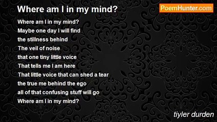 tiyler durden - Where am I in my mind?