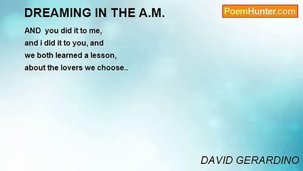 DAVID GERARDINO - DREAMING IN THE A.M.
