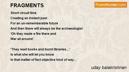 uday balakrishnan - FRAGMENTS