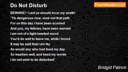 Bridgid Patrick - Do Not Disturb