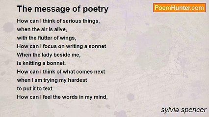 sylvia spencer - The message of poetry