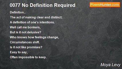 Moya Levy - 0077 No Definition Required