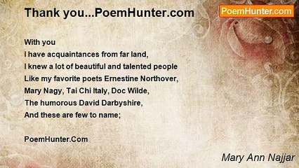 Mary Ann Najjar - Thank you...PoemHunter.com