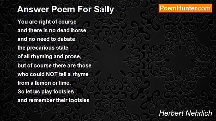 Herbert Nehrlich - Answer Poem For Sally