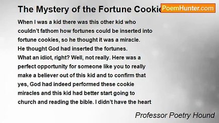 Professor Poetry Hound - The Mystery of the Fortune Cookies