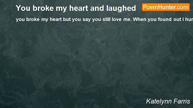 Katelynn Farris - You broke my heart and laughed