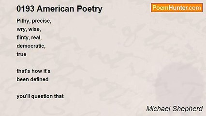 Michael Shepherd - 0193 American Poetry