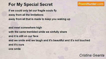 Cristina Geanta - For My Special Secret