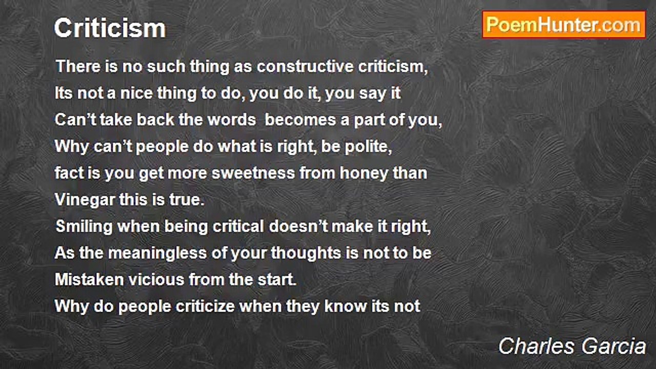 Charles Garcia - Criticism