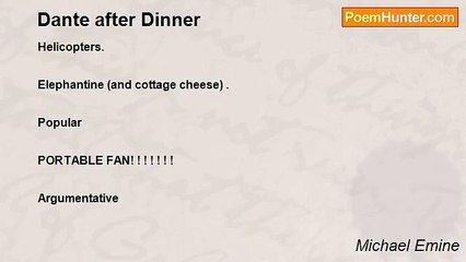 Michael Emine - Dante after Dinner