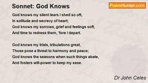 Dr John Celes - Sonnet: God Knows