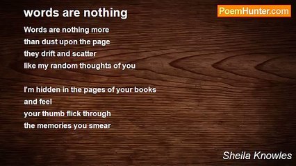 Sheila Knowles - words are nothing