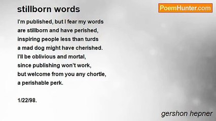 gershon hepner - stillborn words